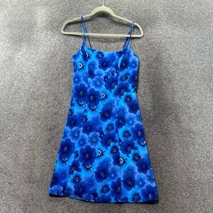 VTG‎ 90's/Y2k My Michelle Babydoll Dress Junior 5 Blue Floral Lace Up Coquette